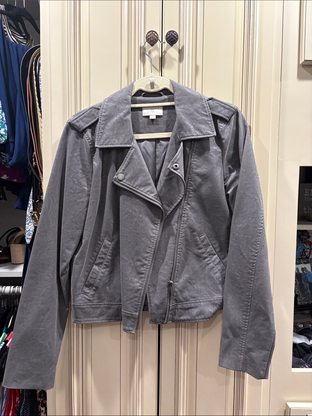 LOFT Gray Moto-Style Jacket